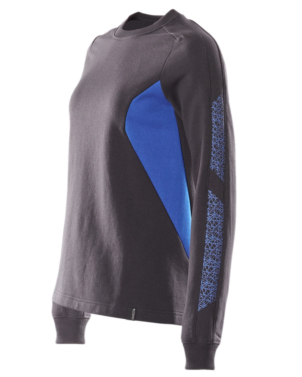 Dark Navy Azure Blue Coloured Mascot Workwear Womens Accelerate Sweatshirt on white background