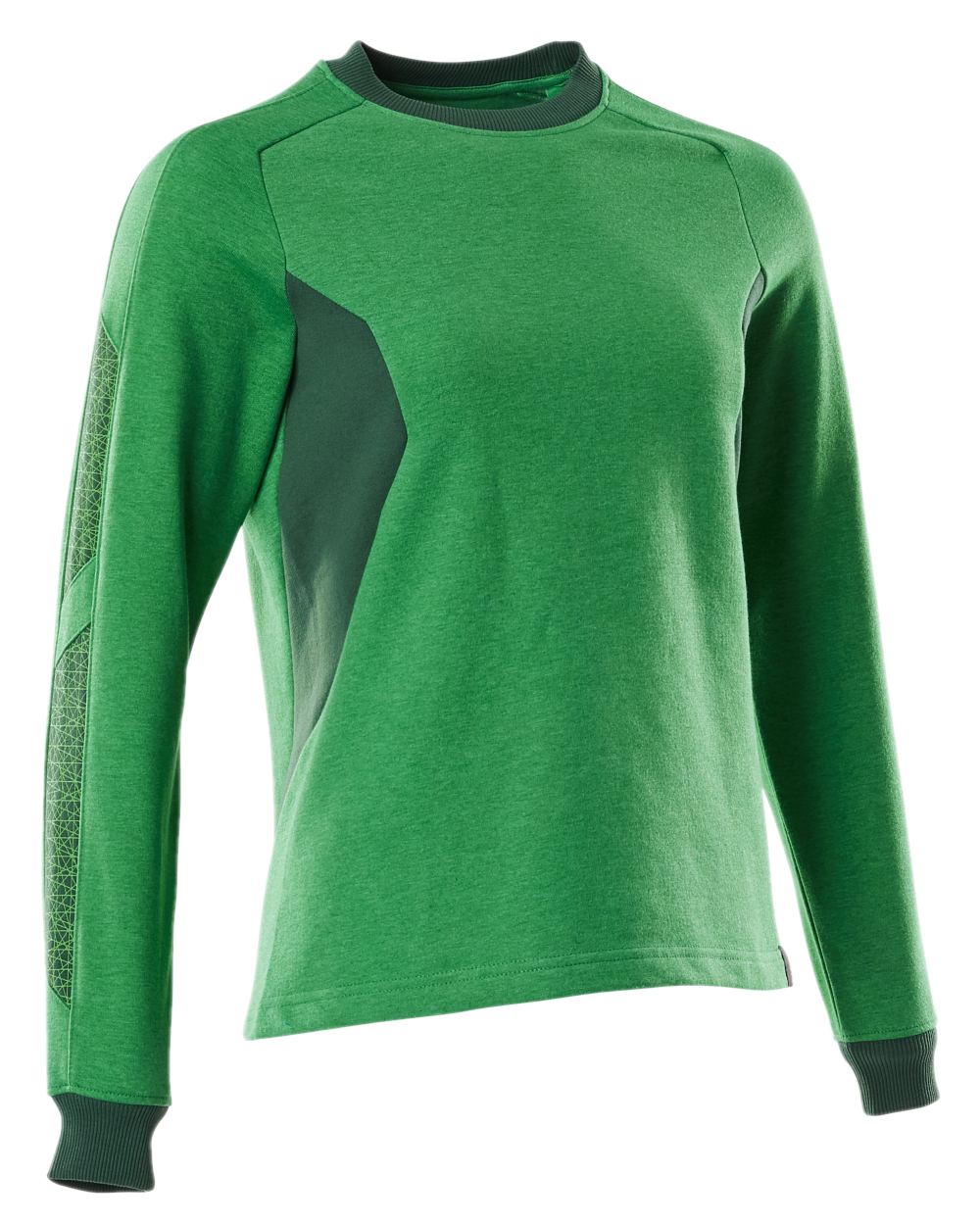 Grass Green Coloured Mascot Workwear Womens Accelerate Sweatshirt on white background