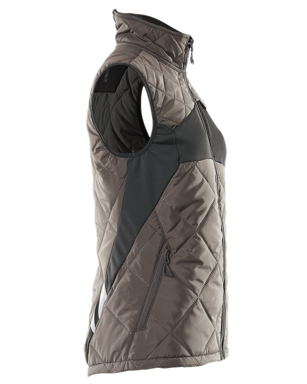 Dark Anthracite Black Coloured Mascot Workwear Womens Accelerate Thermal Gilet on white background