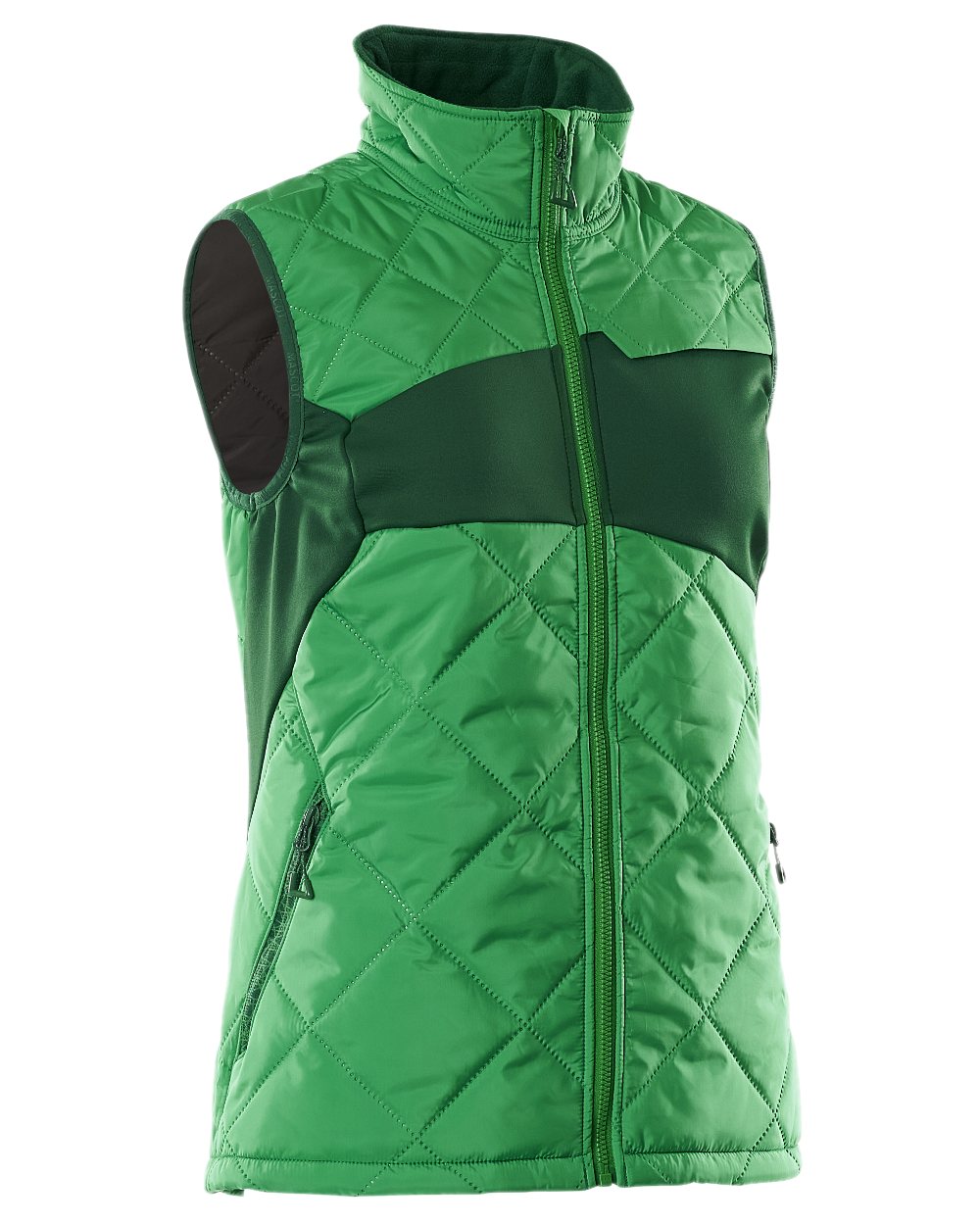 Grass Green Coloured Mascot Workwear Womens Accelerate Thermal Gilet on white background