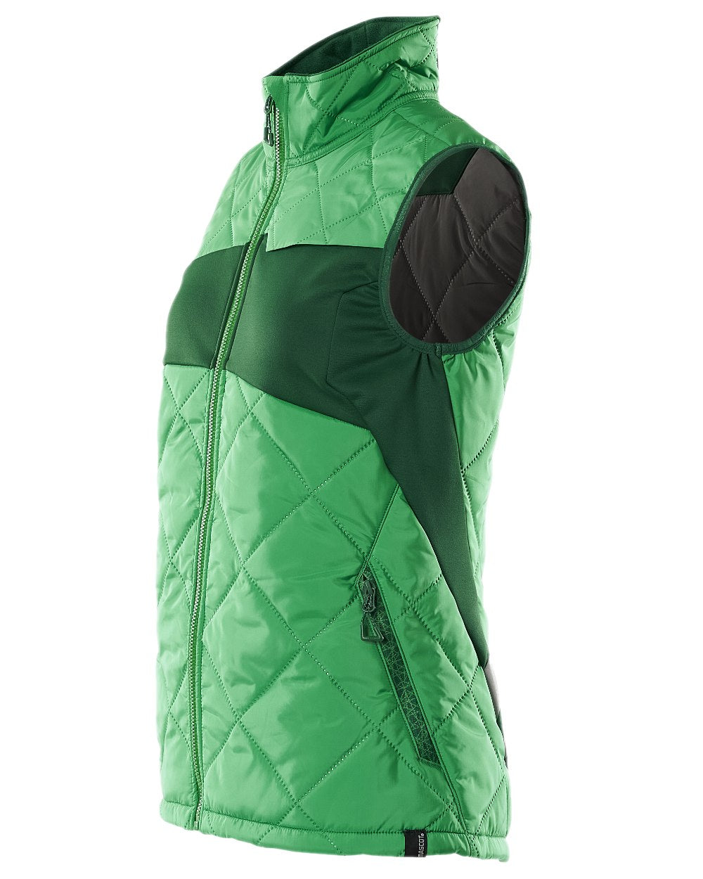 Grass Green Coloured Mascot Workwear Womens Accelerate Thermal Gilet on white background
