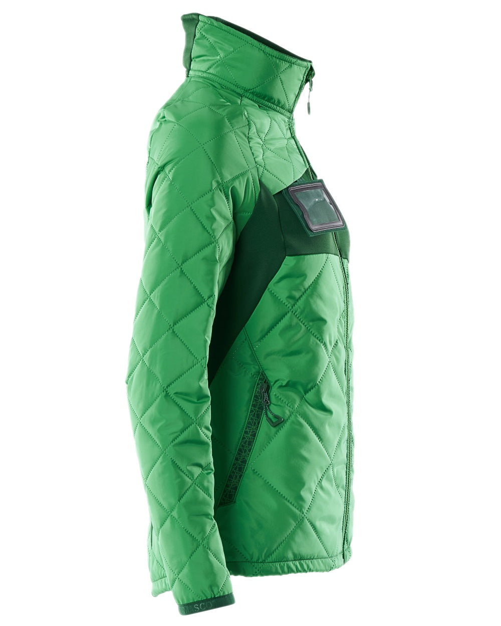 Grass Green Coloured Mascot Workwear Womens Accelerate Thermal Jacket on white background