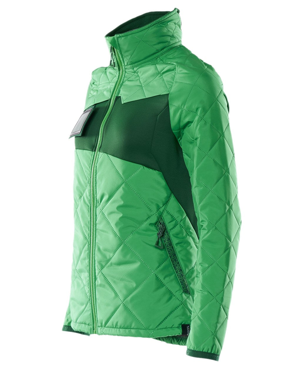 Grass Green Coloured Mascot Workwear Womens Accelerate Thermal Jacket on white background