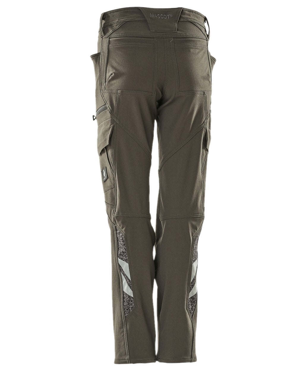 Dark Anthracite Coloured Mascot Workwear Womens Accelerate Trousers With Thigh Pockets on white background