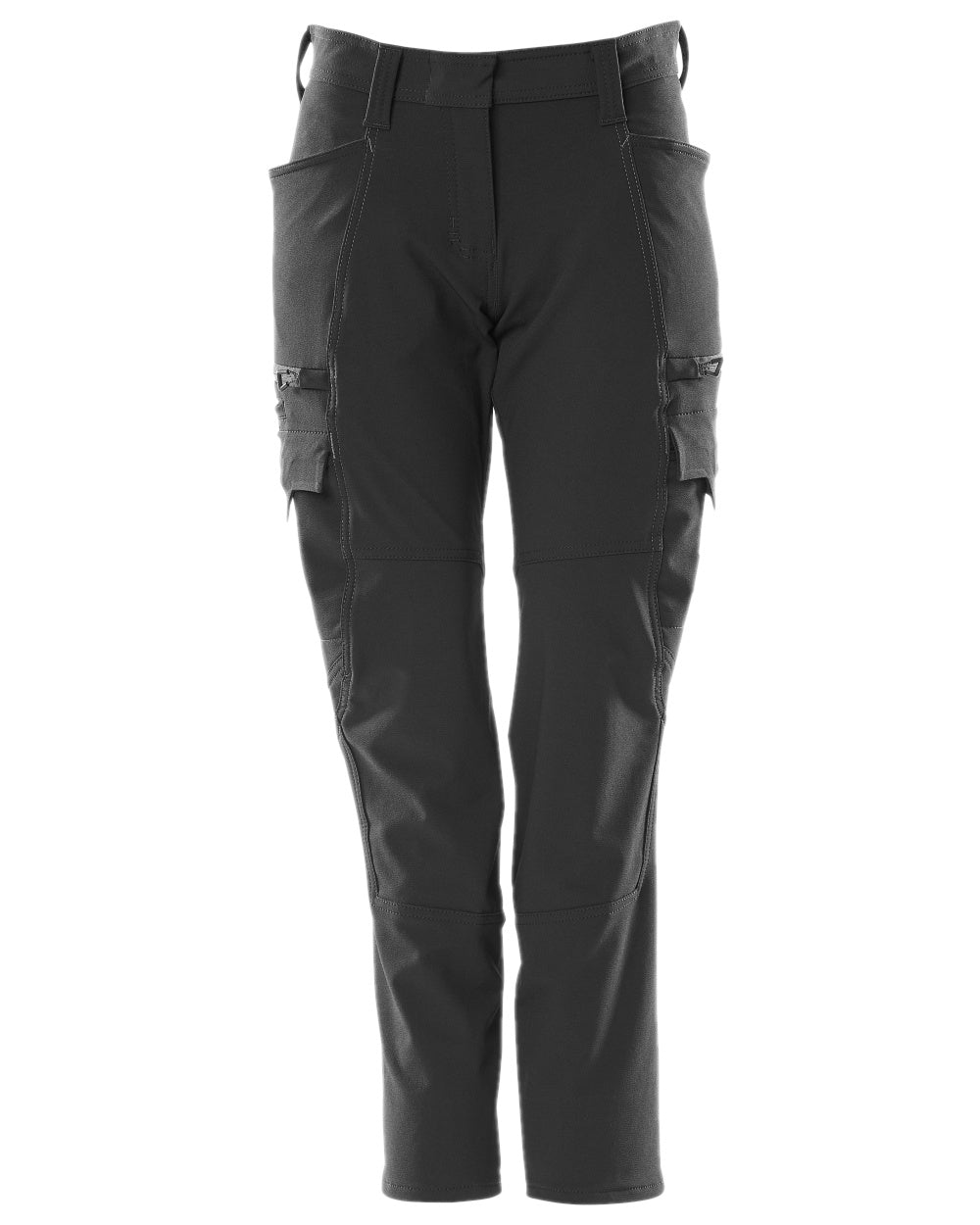 Black Coloured Mascot Workwear Womens Accelerate Ultimate Stretch Trousers on white background