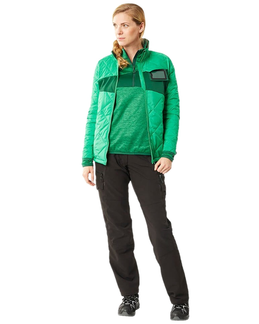 Black Coloured Mascot Workwear Womens Accelerate Ultimate Stretch Trousers on white background
