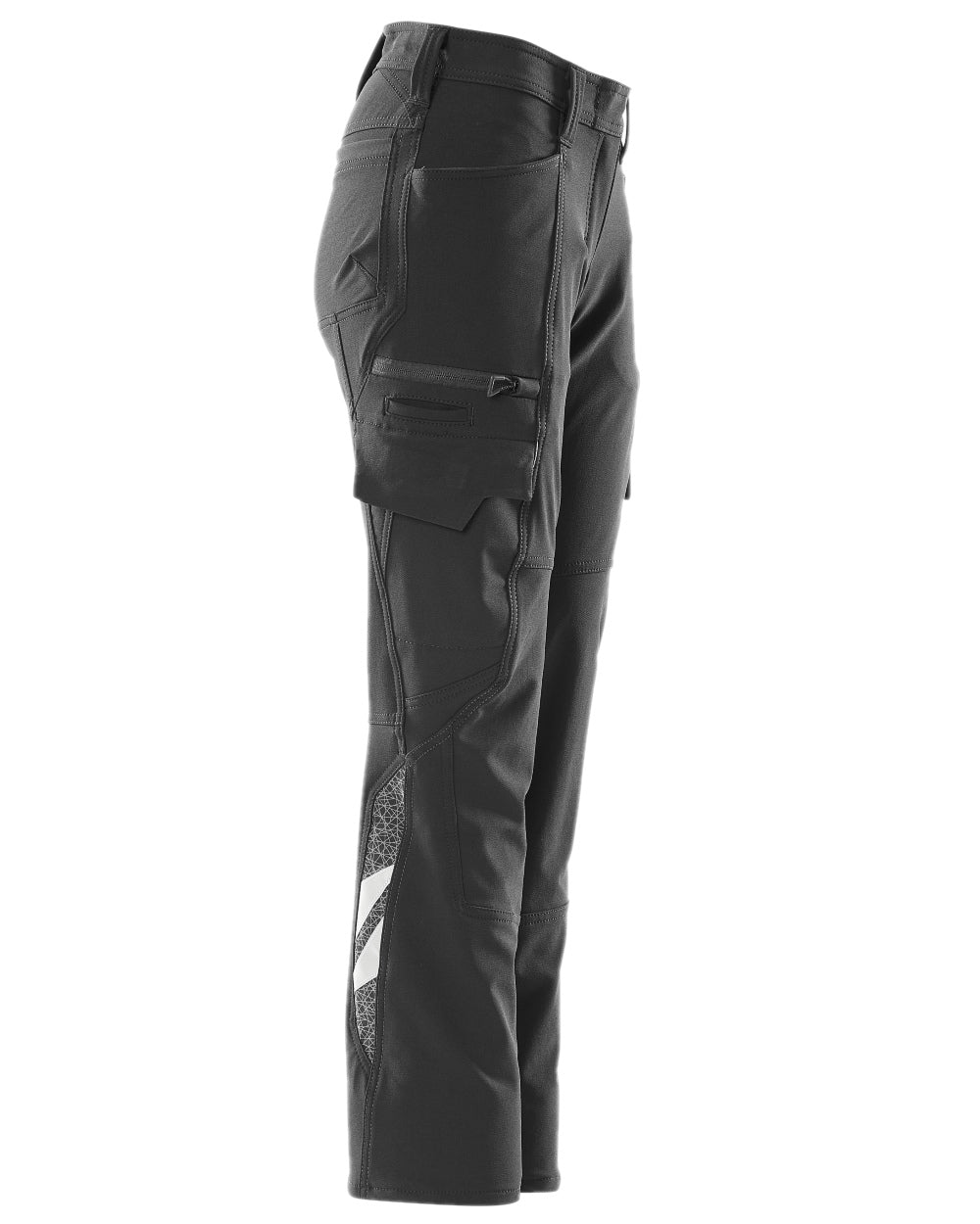 Black Coloured Mascot Workwear Womens Accelerate Ultimate Stretch Trousers on white background