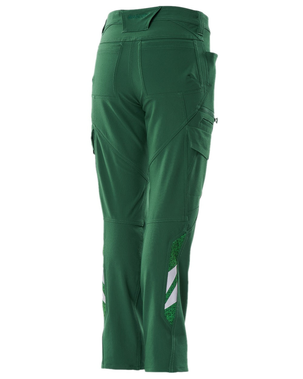 Green Coloured Mascot Workwear Womens Accelerate Ultimate Stretch Trousers on white background