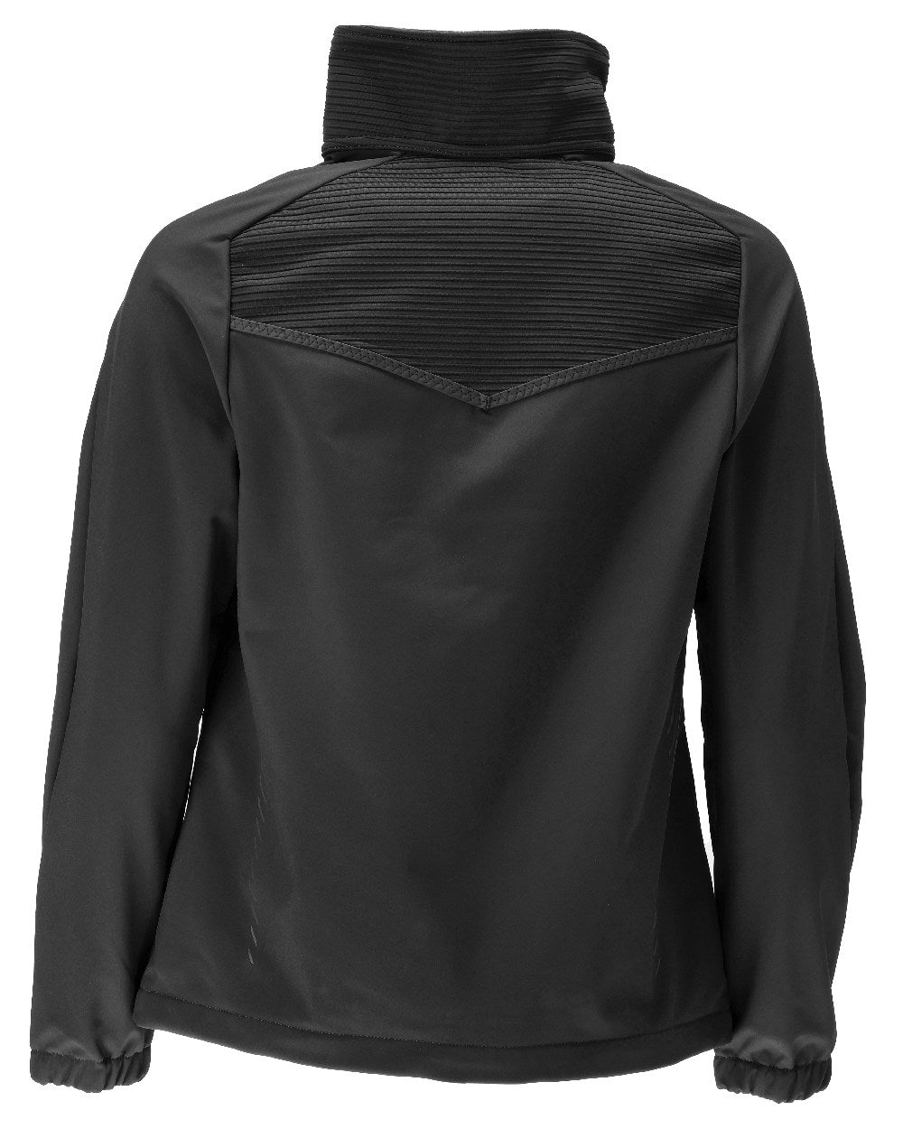 Black Coloured Mascot Workwear Womens Customized Breathable Softshell Jacket on white background