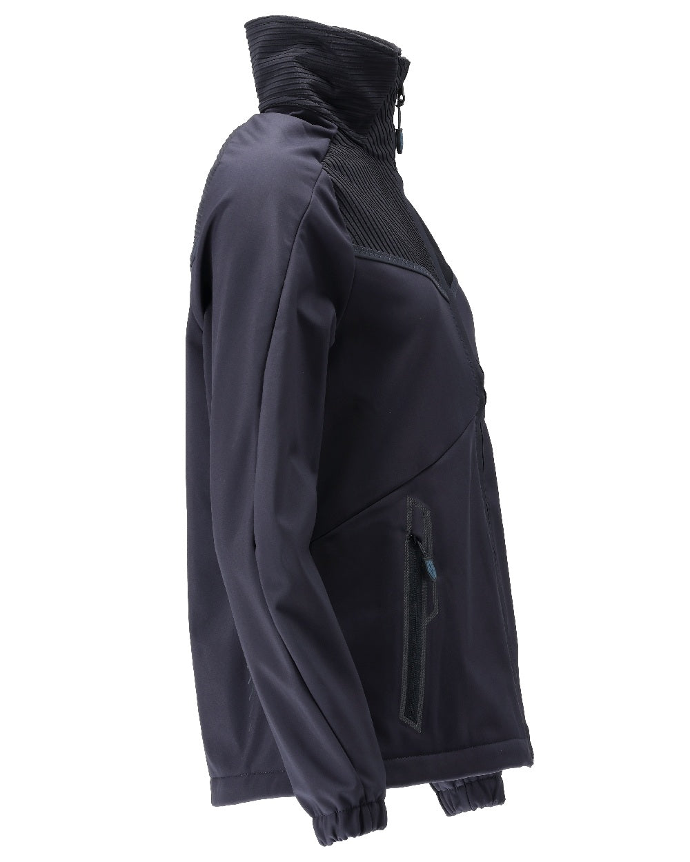 Dark Navy Coloured Mascot Workwear Womens Customized Breathable Softshell Jacket on white background