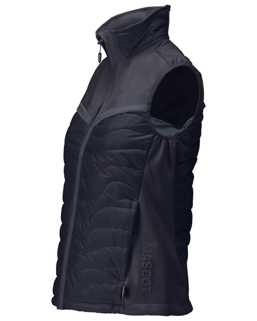 Dark Navy Coloured Mascot Workwear Womens Customized Breathable Thermal Gilet on white background