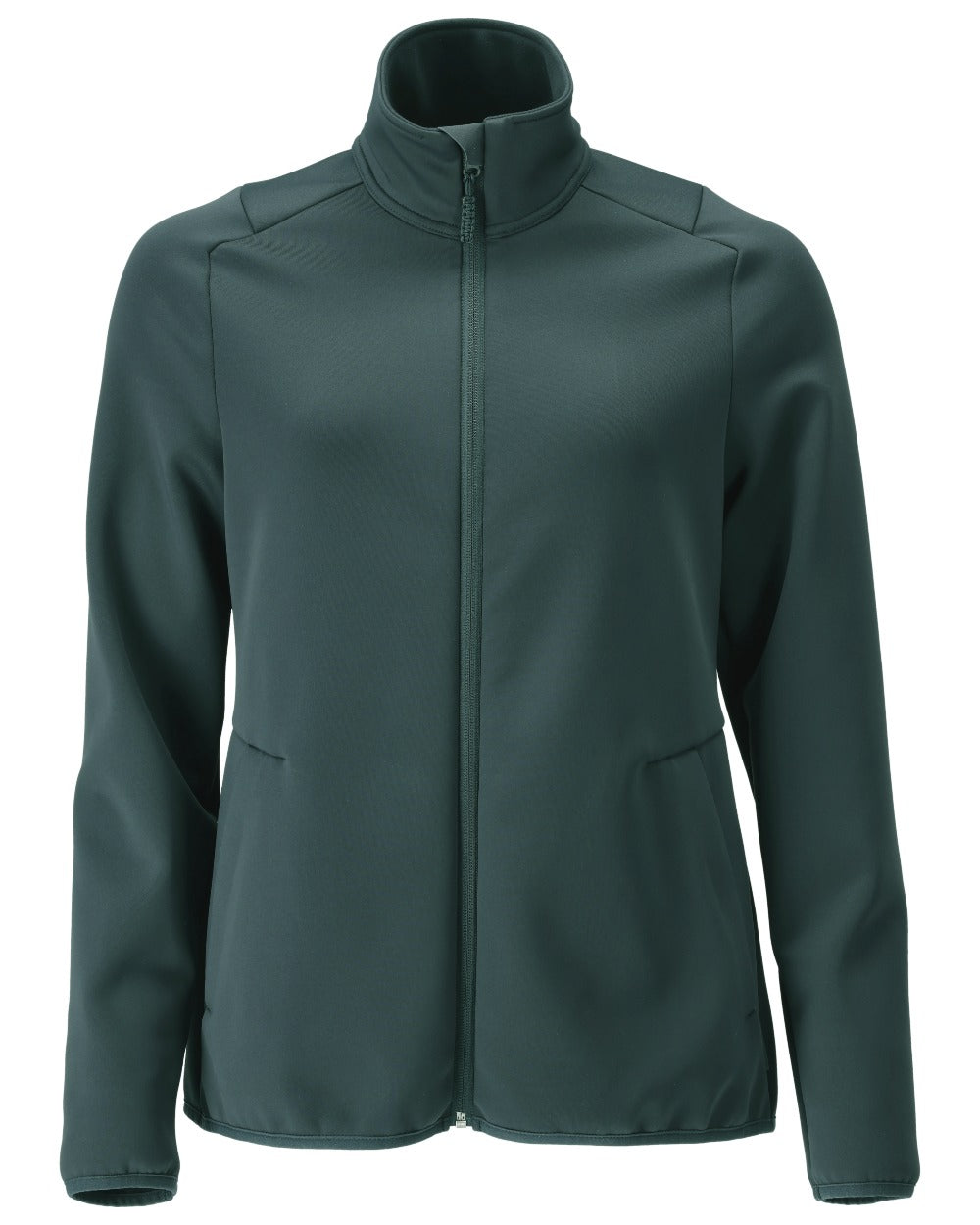 Forest Green Coloured Mascot Workwear Womens Customized Fleece Jumper With Zipper on white background