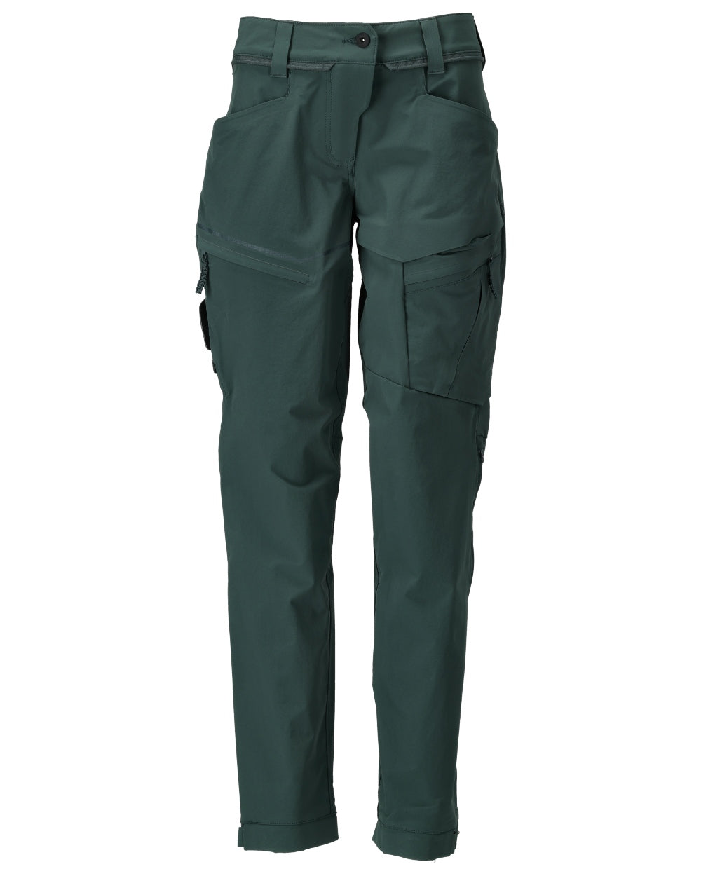 Forest Green Coloured Mascot Workwear Womens Customized Functional Trousers on white background
