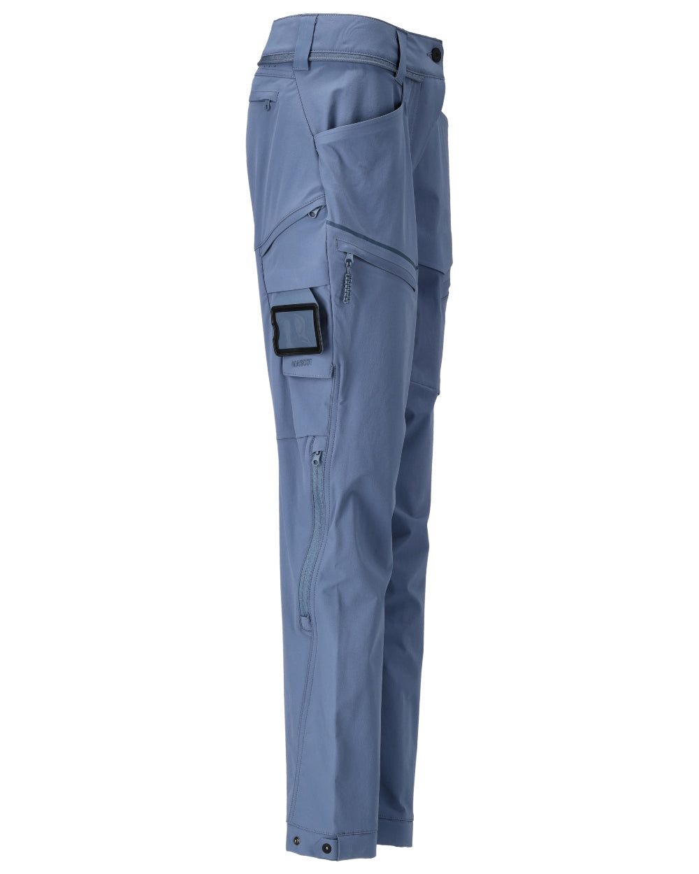 Stone Blue Coloured Mascot Workwear Womens Customized Functional Trousers on white background