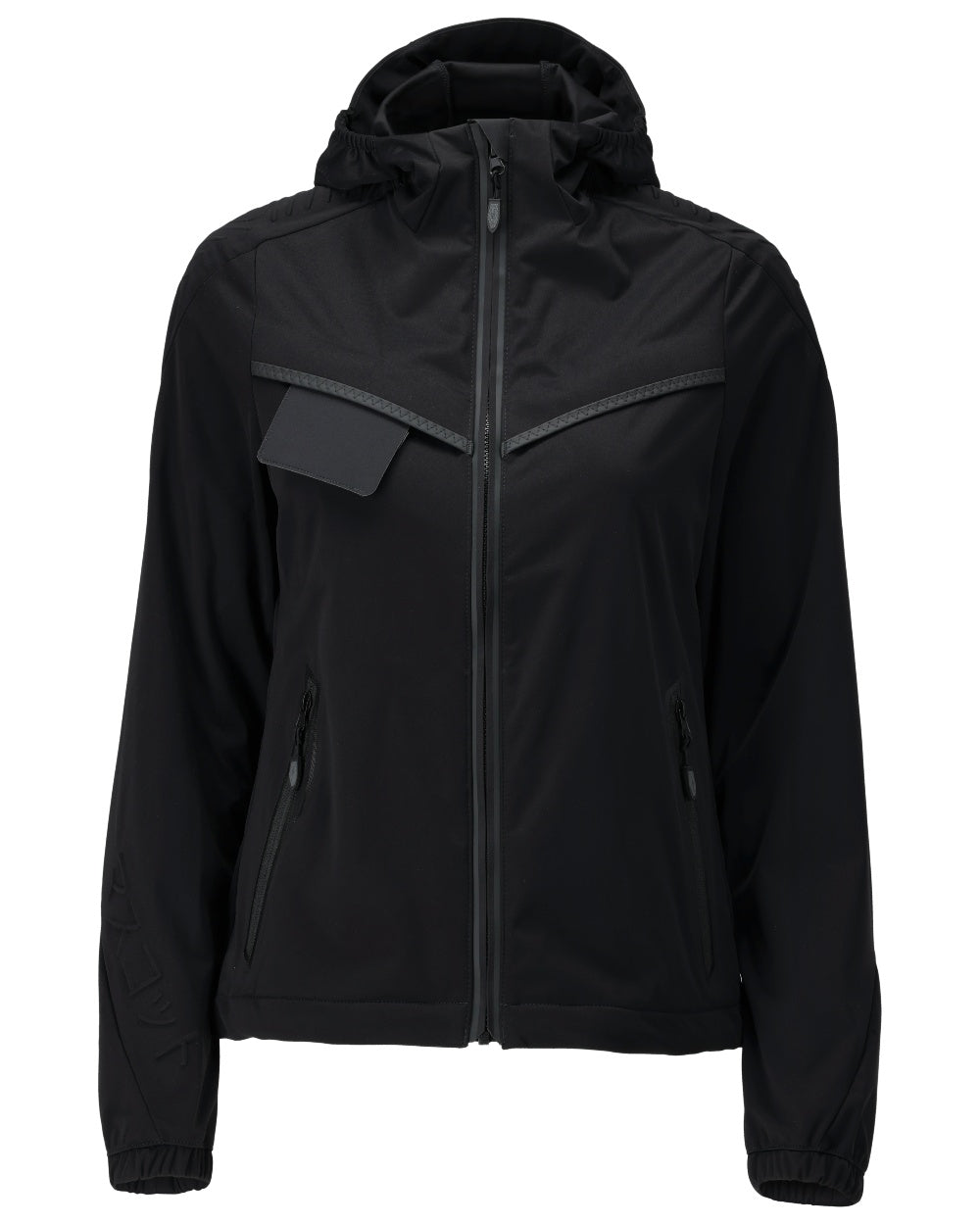Black Coloured Mascot Workwear Womens Customized Lightweight Jacket on white background