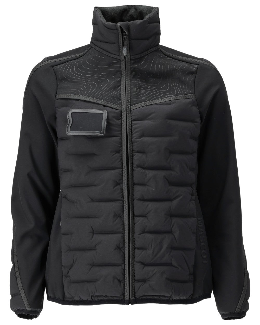 Black Coloured Mascot Workwear Womens Customized Lightweight Lining Jacket on white background