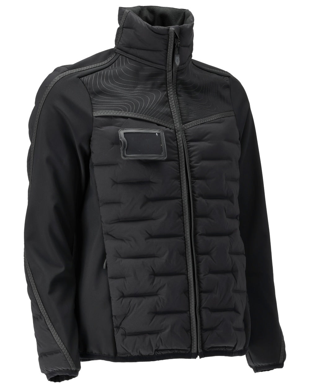 Black Coloured Mascot Workwear Womens Customized Lightweight Lining Jacket on white background