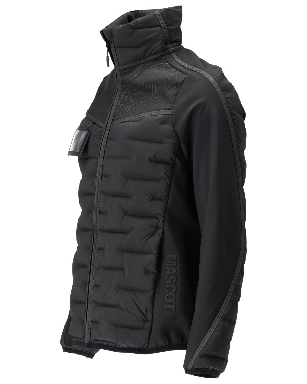 Black Coloured Mascot Workwear Womens Customized Lightweight Lining Jacket on white background