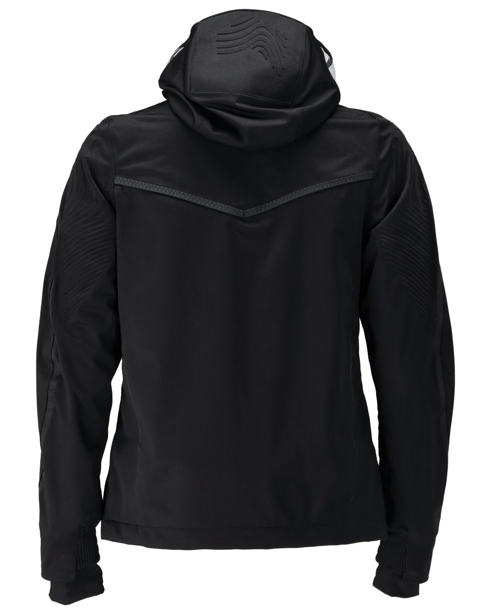 Black Coloured Mascot Workwear Womens Customized Outer Shell Jacket on white background