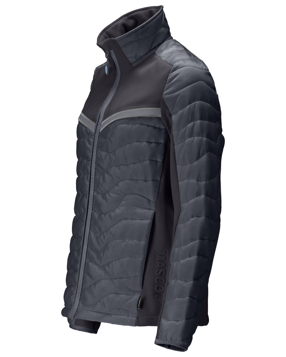 Dark Navy Coloured Mascot Workwear Womens Customized Thermal Jacket on white background
