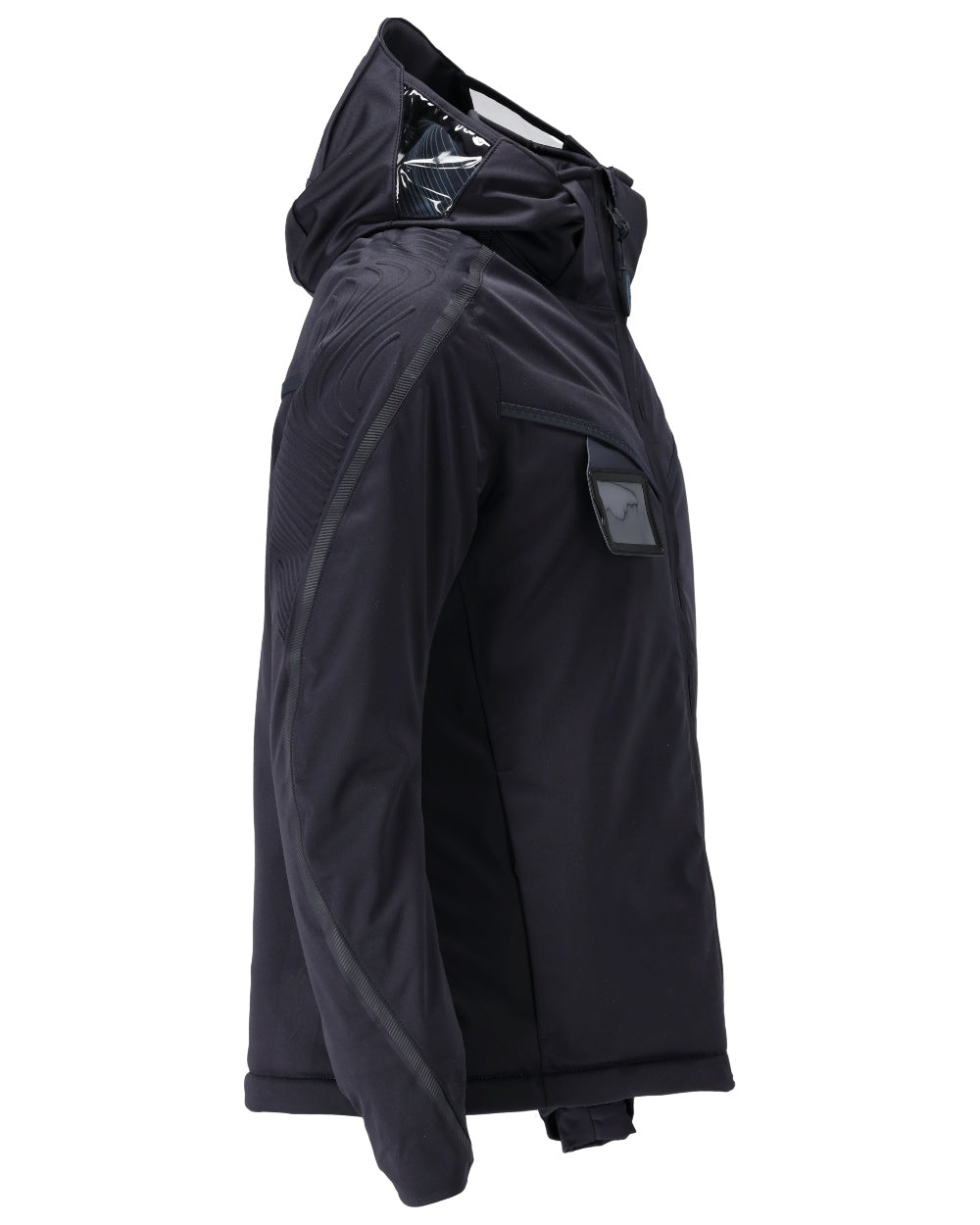 Dark Navy Coloured Mascot Workwear Womens Customized Waterproof Winter Jacket on white background