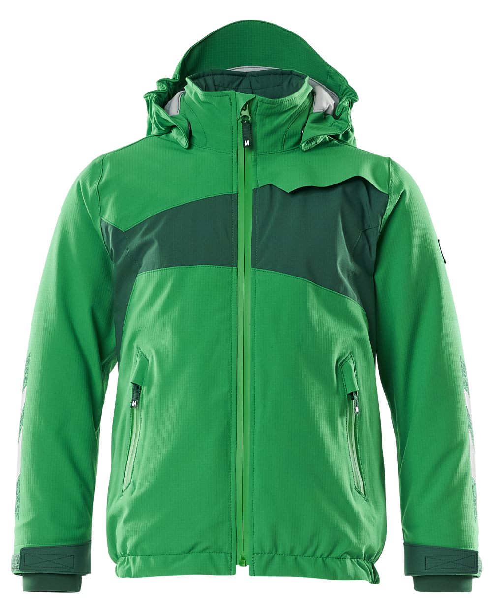 Grass Green coloured Mascot Workwear Accelerate Childrens Winter Jacket on white background