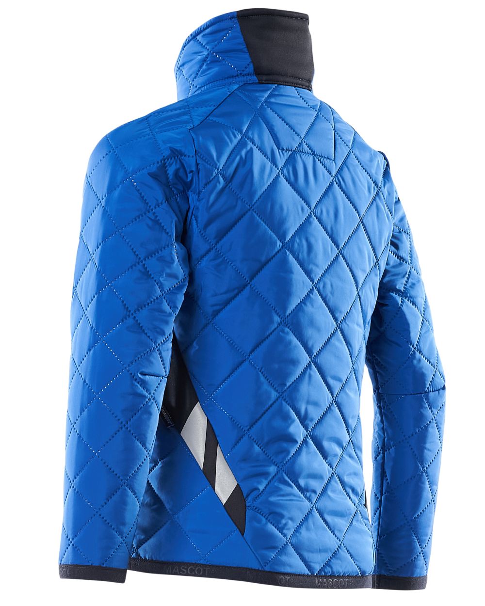 Azure Blue Dark Navy coloured Mascot Workwear Childrens Accelerate Water Repellent Jacket on white background