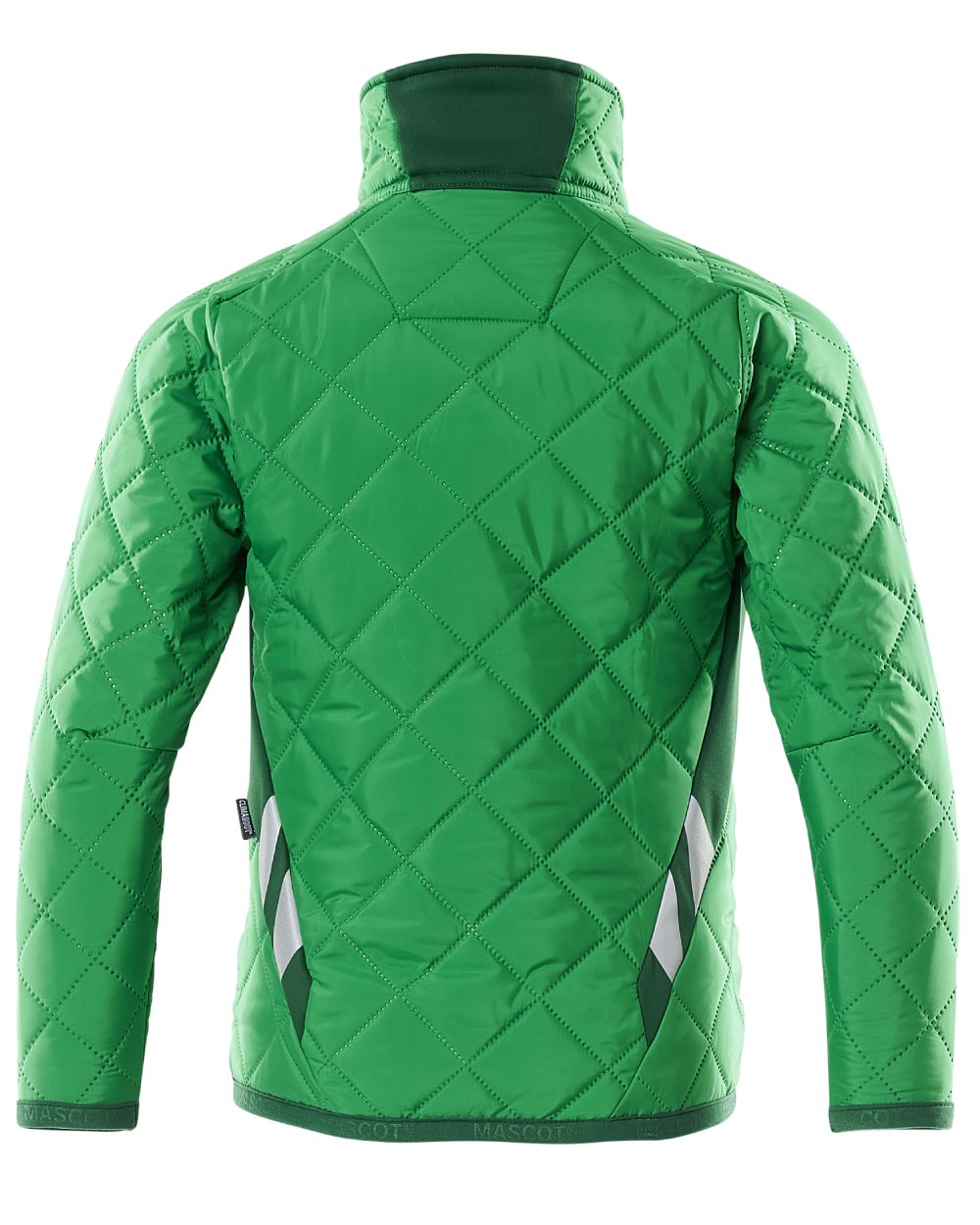 Grass Green coloured Mascot Workwear Childrens Accelerate Water Repellent Jacket on white background