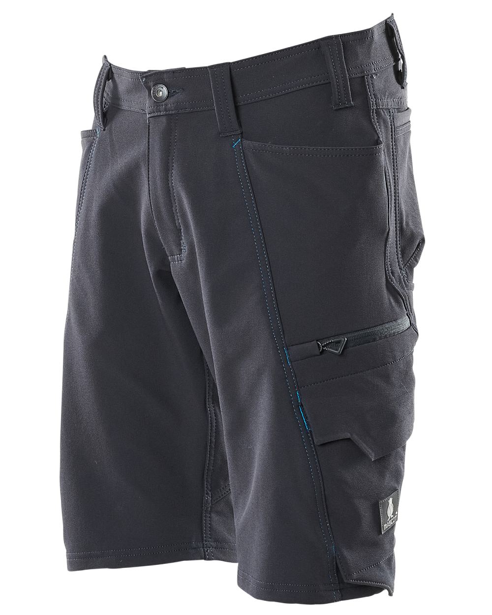 Dark Navy coloured Mascot Workwear Mens Accelerate Shorts on white background