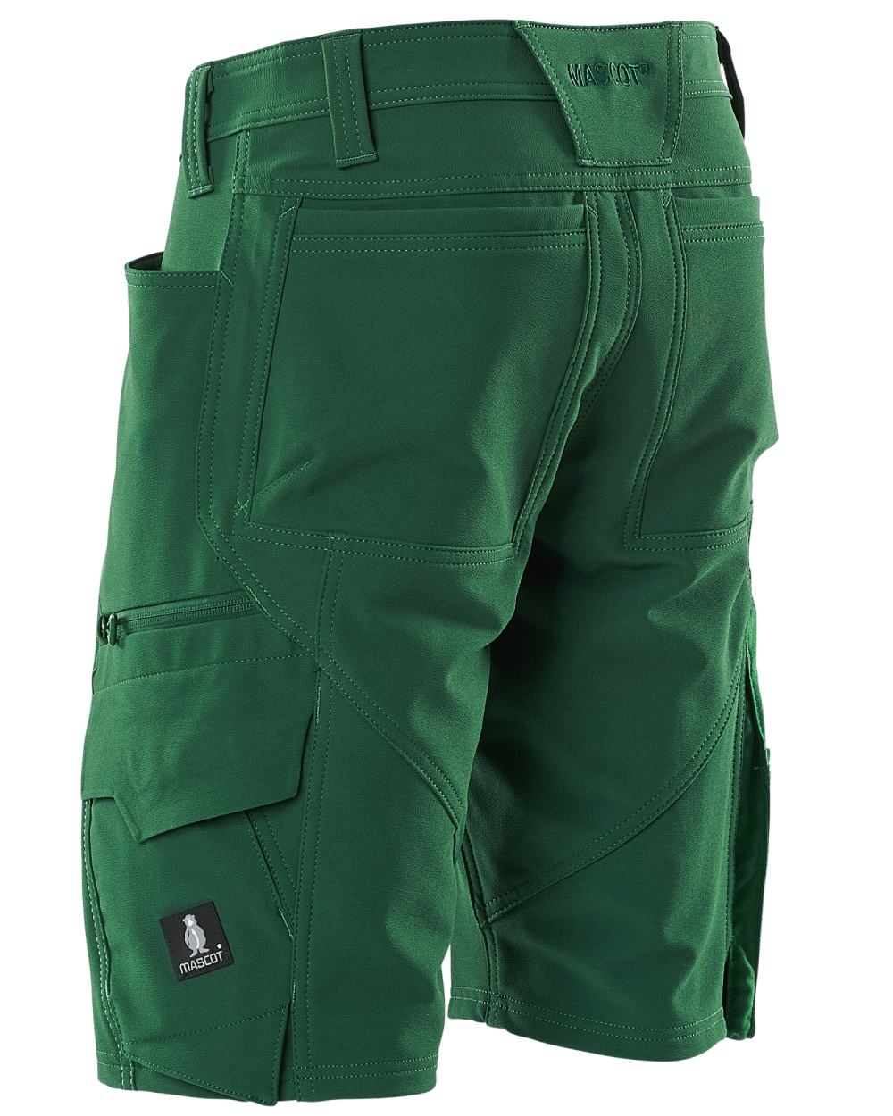 Green coloured Mascot Workwear Mens Accelerate Shorts on white background