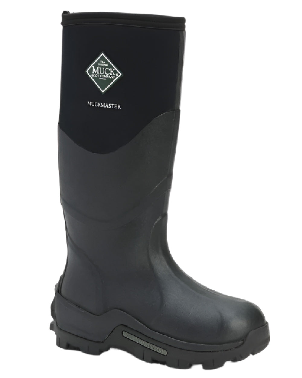 Black Coloured Muck Boots Muckmaster Tall Boot on white background