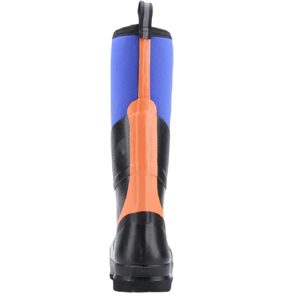 Muck Boots Chore Max Steel Toe S5 Tall Boots in Blue/Orange