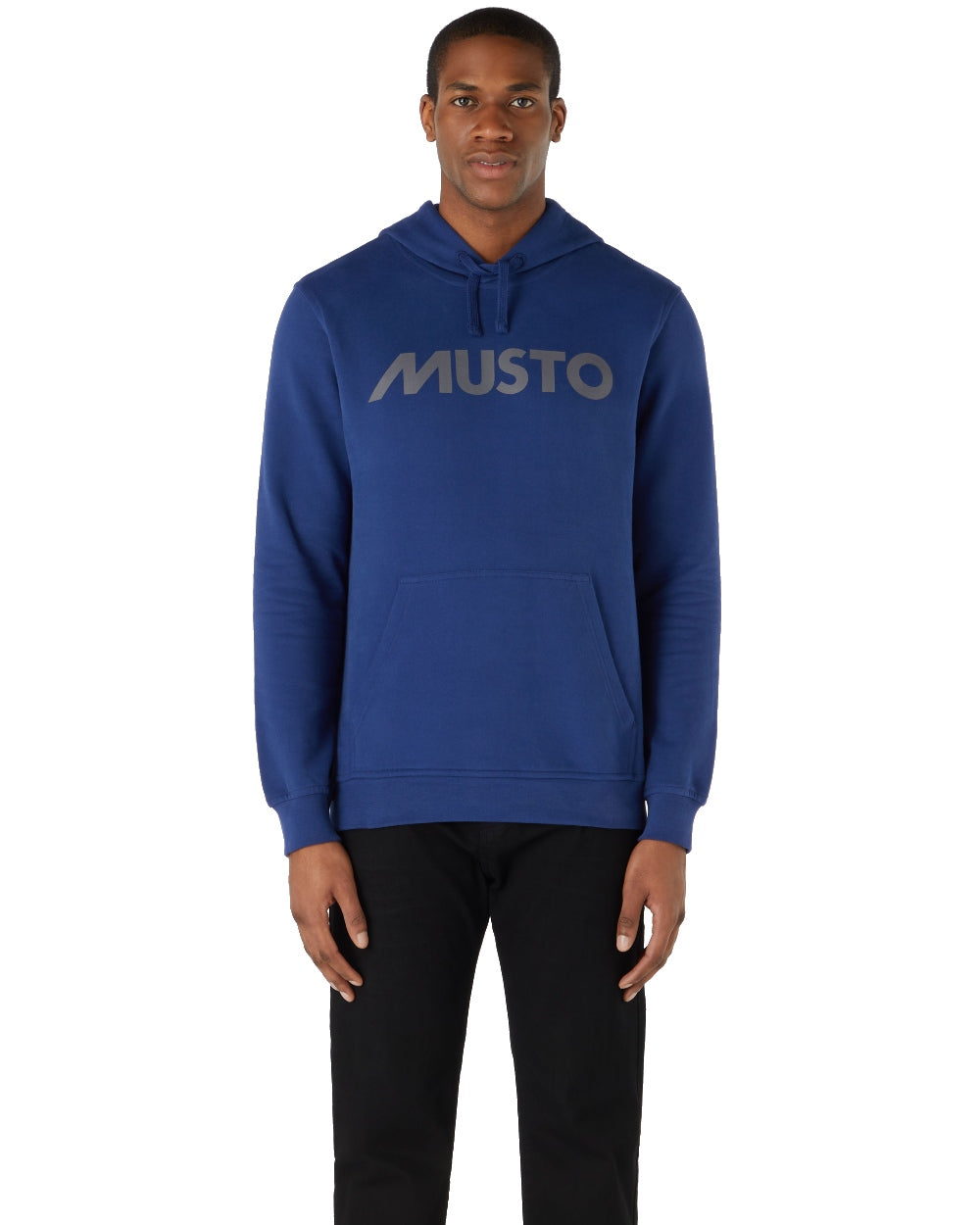 Blueprint coloured Musto Mens Logo Hoodie on White background