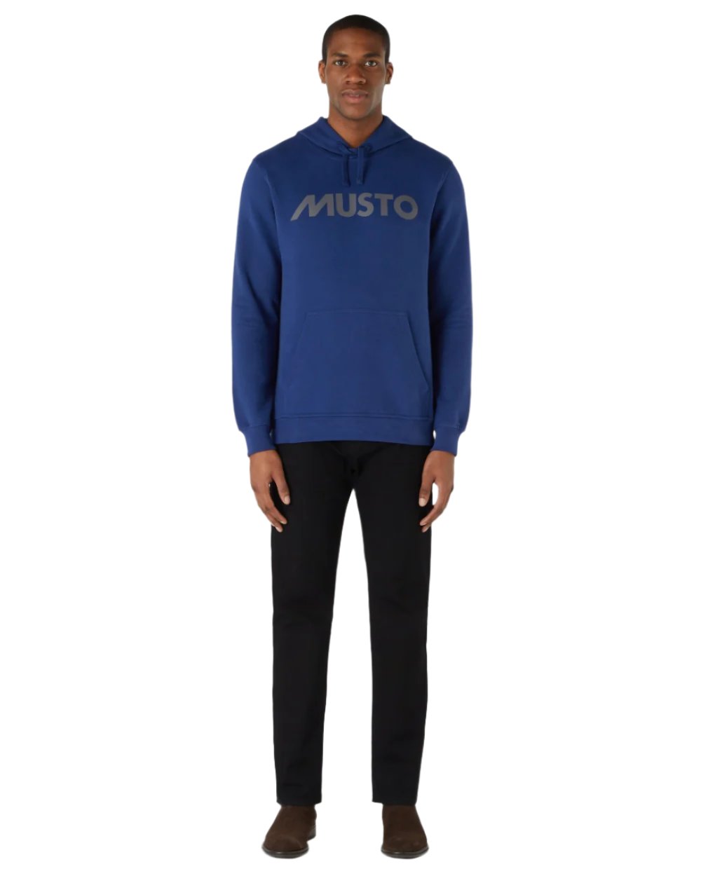 Blueprint coloured Musto Mens Logo Hoodie on White background