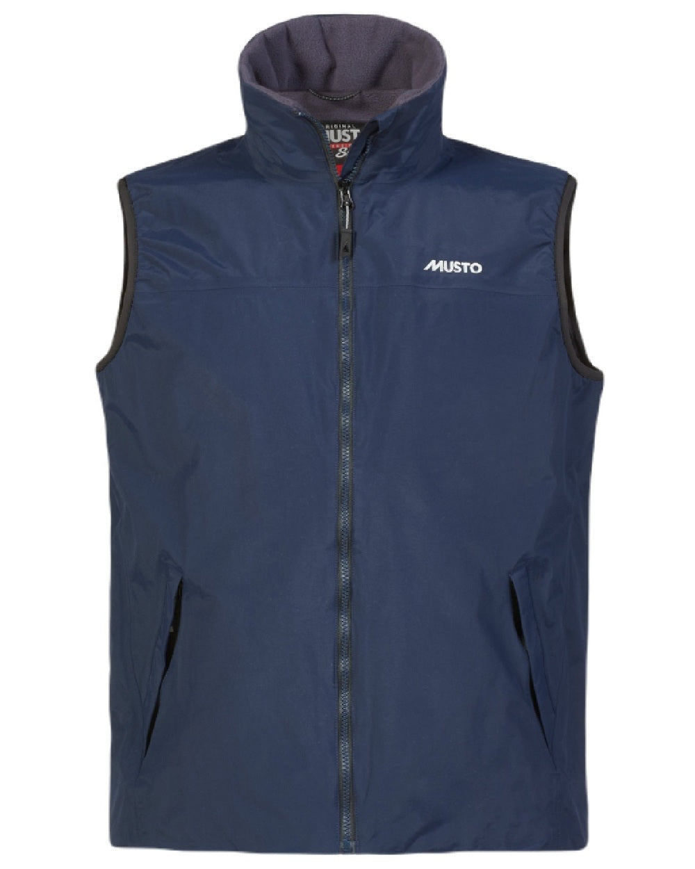Navy-Cinder Musto Snug Vest 2.0 On A White Background
