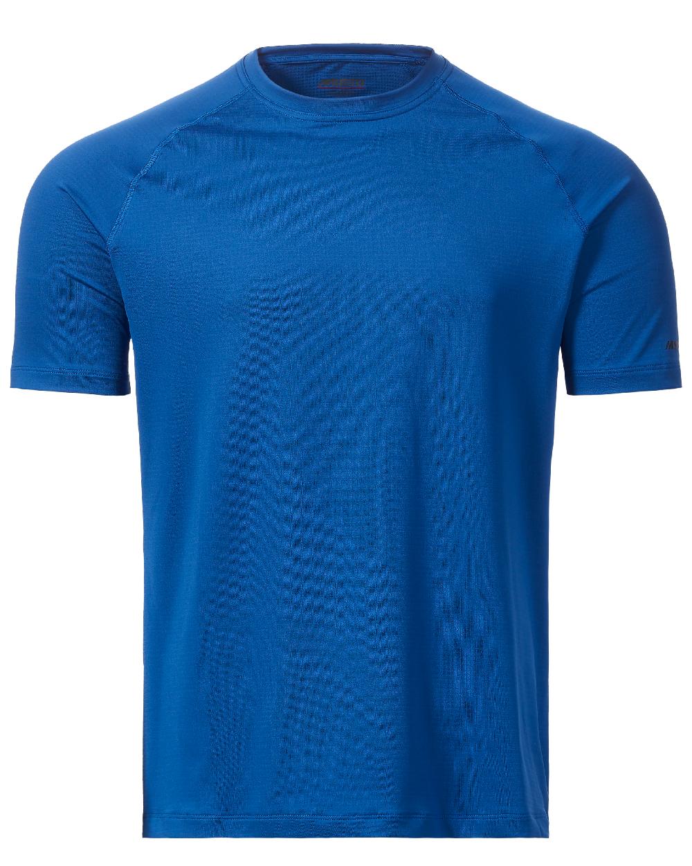 Racer Blue coloured Musto Mens Sunblock Short Sleeve T-Shirt on White background
