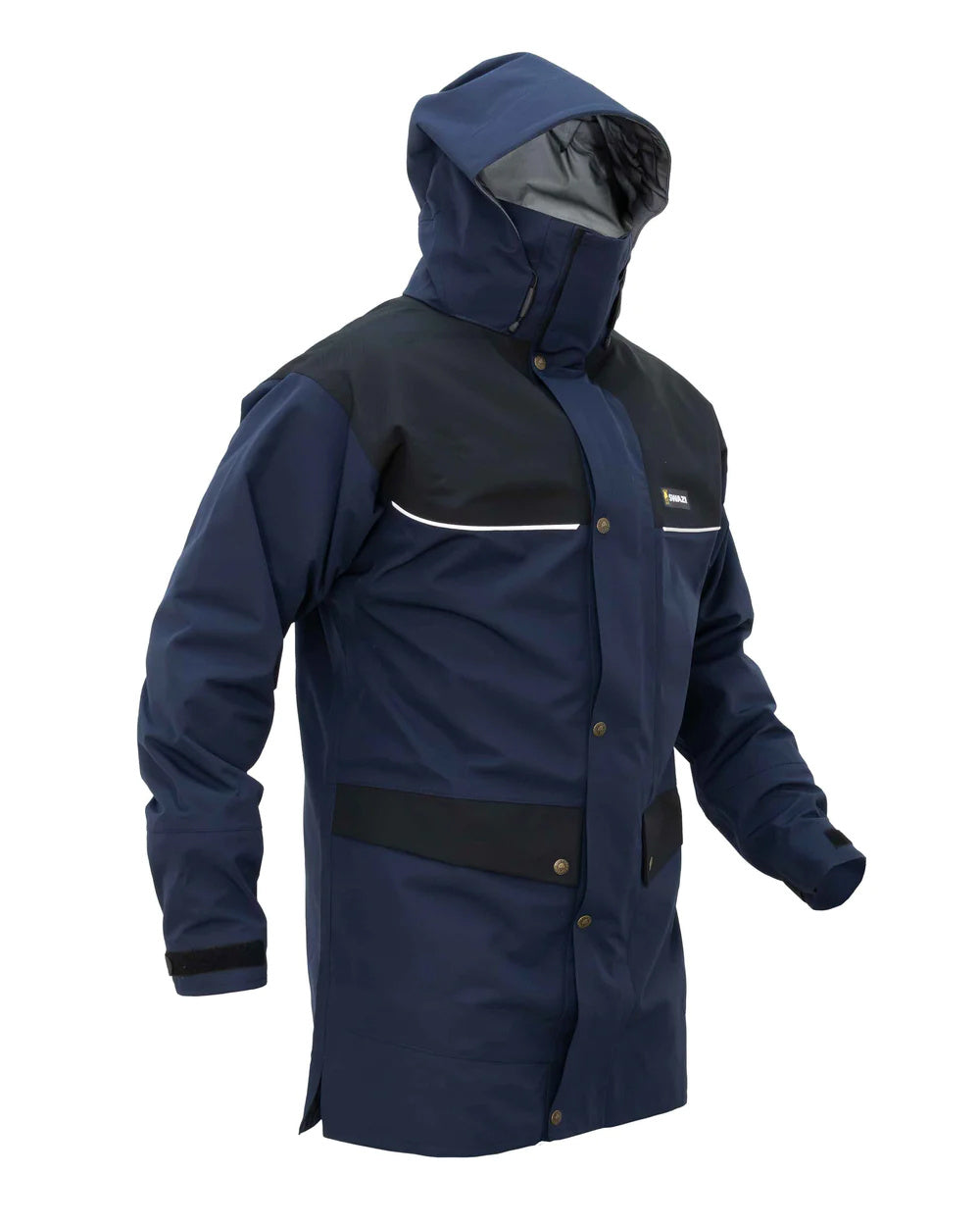 Navy/Black Coloured Swazi Torrent Jacket On A White Background