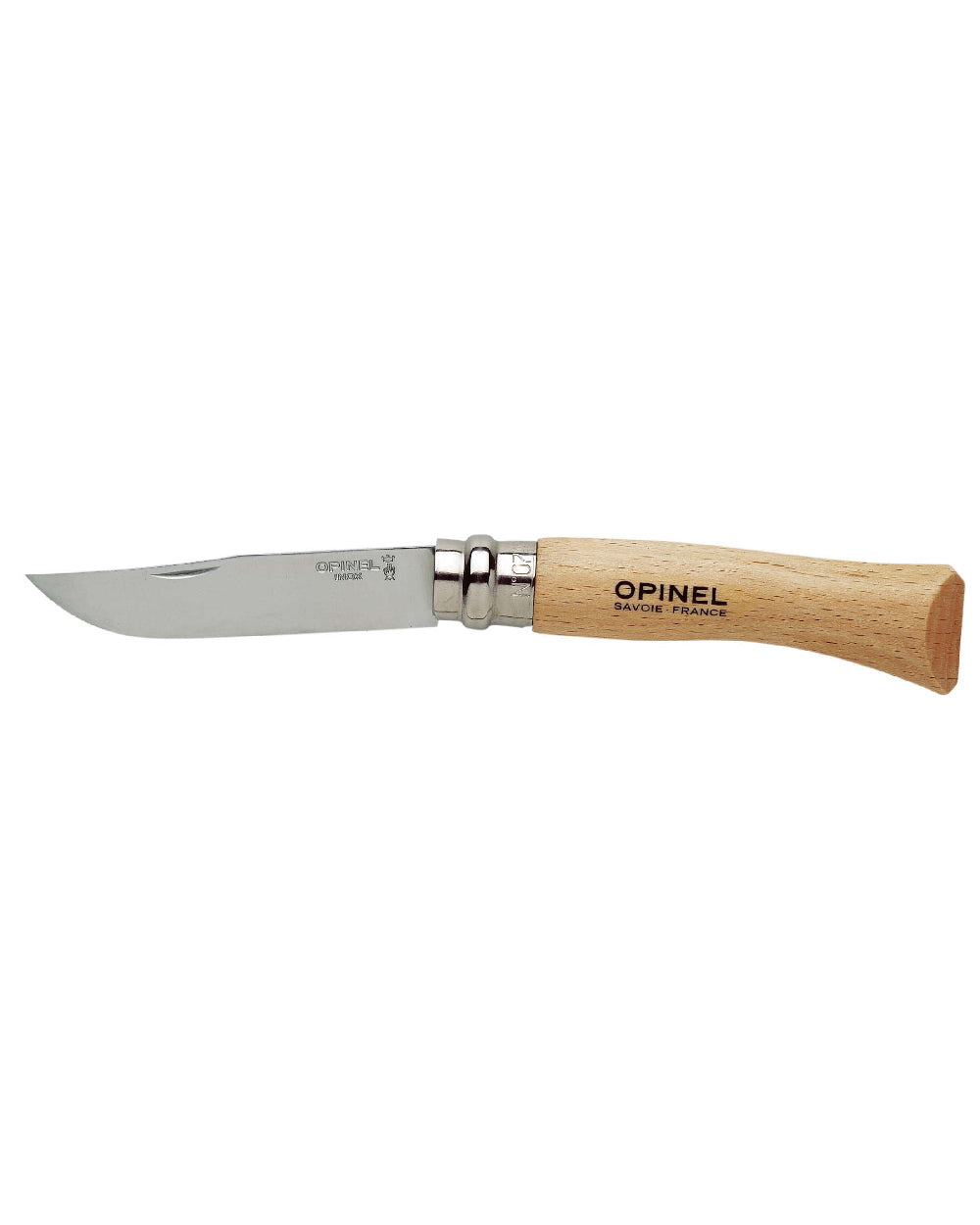 Stainless Steel coloured Opinel Classic Originals Knife on white background