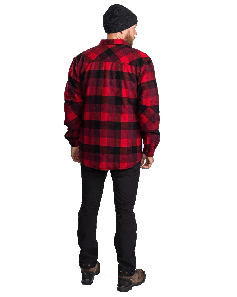 Red Black coloured Pinewood Mens Canada Classic 2.0 Shirt on white background