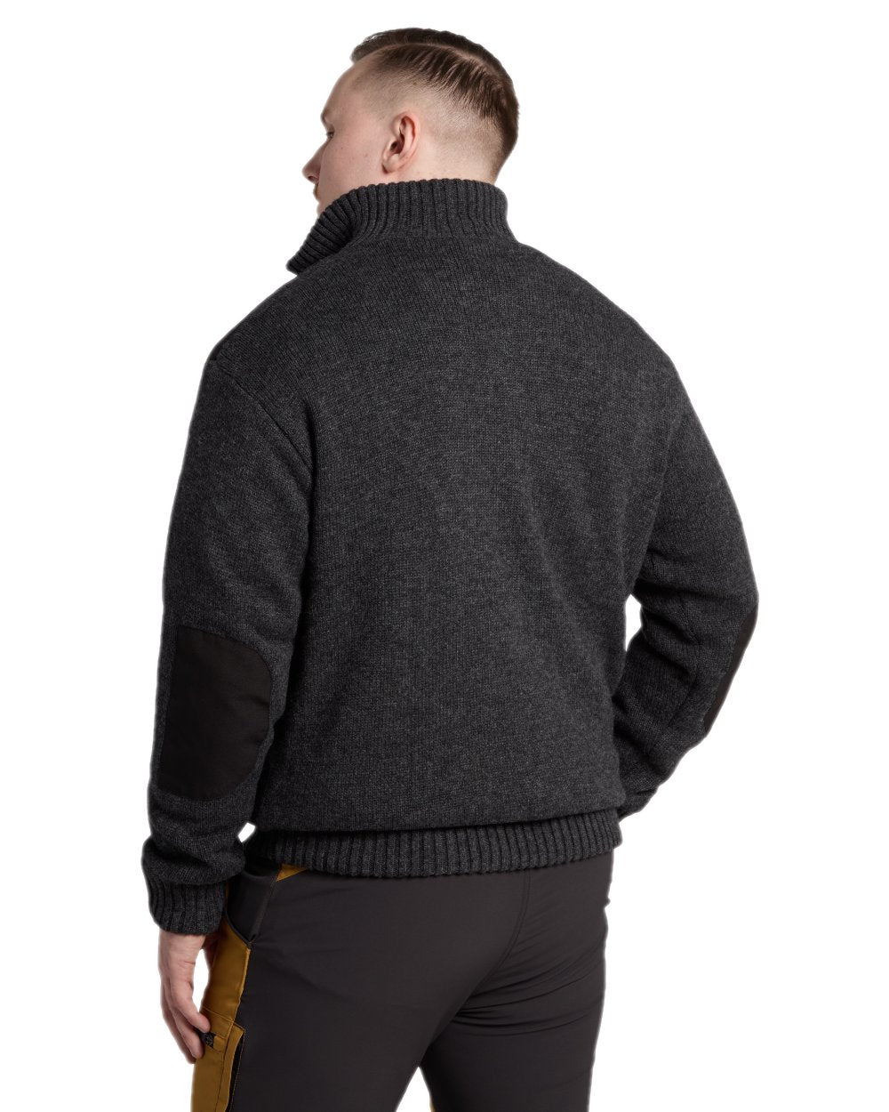 Dark Grey Mel Coloured Pinewood Mens Hurricane Sweater on outdoor background