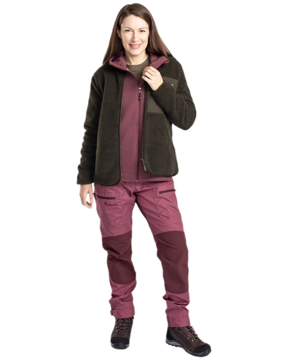 Light Plum Earth Plum Coloured Pinewood Womens Caribou TC Trousers on white background