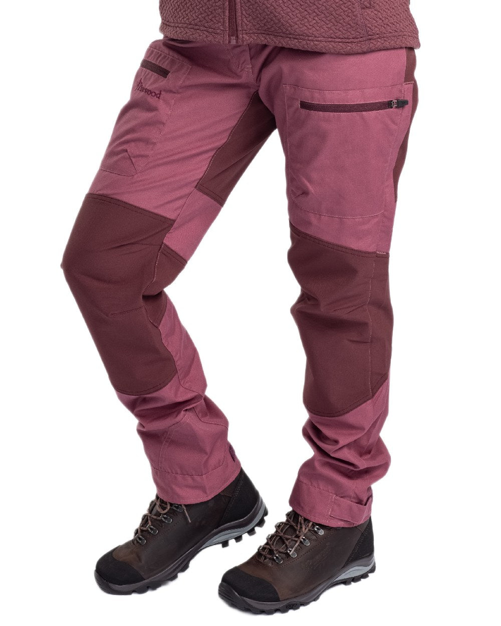 Light Plum Earth Plum Coloured Pinewood Womens Caribou TC Trousers on white background