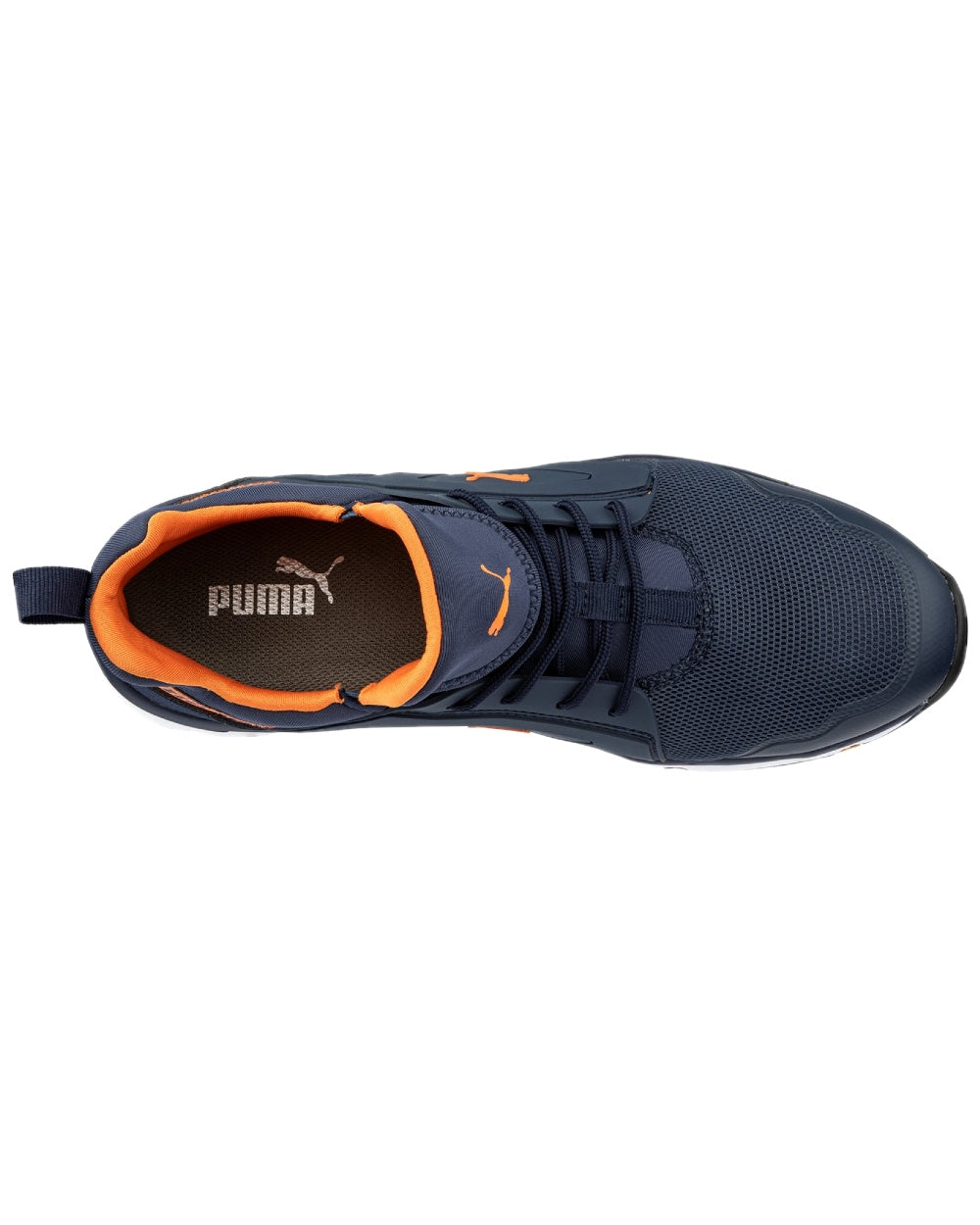 Blue Orange Coloured Puma Safety Mens Chase Low Safety Shoes S1PS on white background