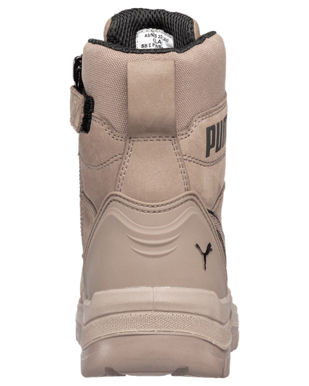 Stone Coloured Puma Safety Mens Conquest High Safety Shoes S3 on white background