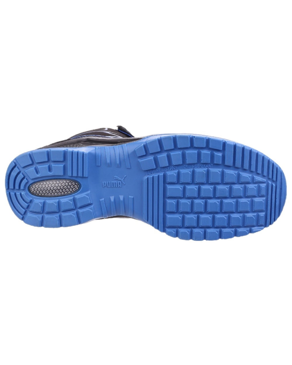 Blue Coloured Puma Safety Mens Krypton Mid Safety Shoes S3S ESD on white background