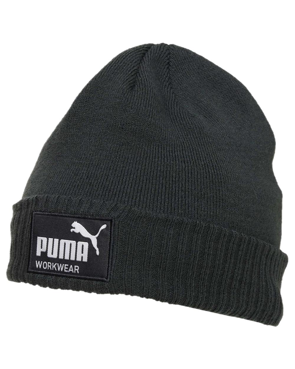 Carbon Coloured Puma Workwear Beanie on white background
