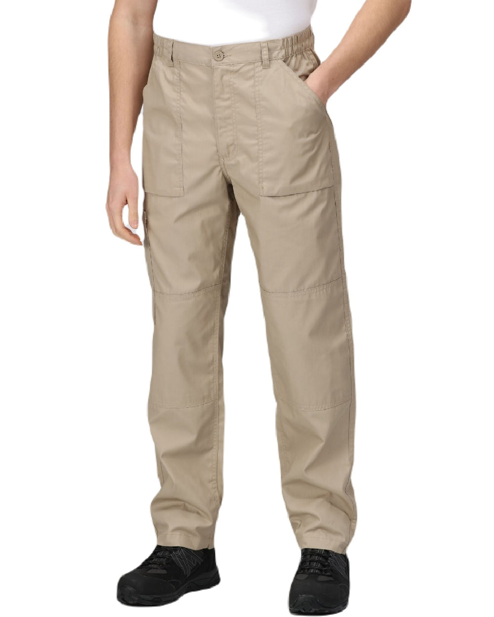 Lichen coloured Regatta Action Trousers on white background