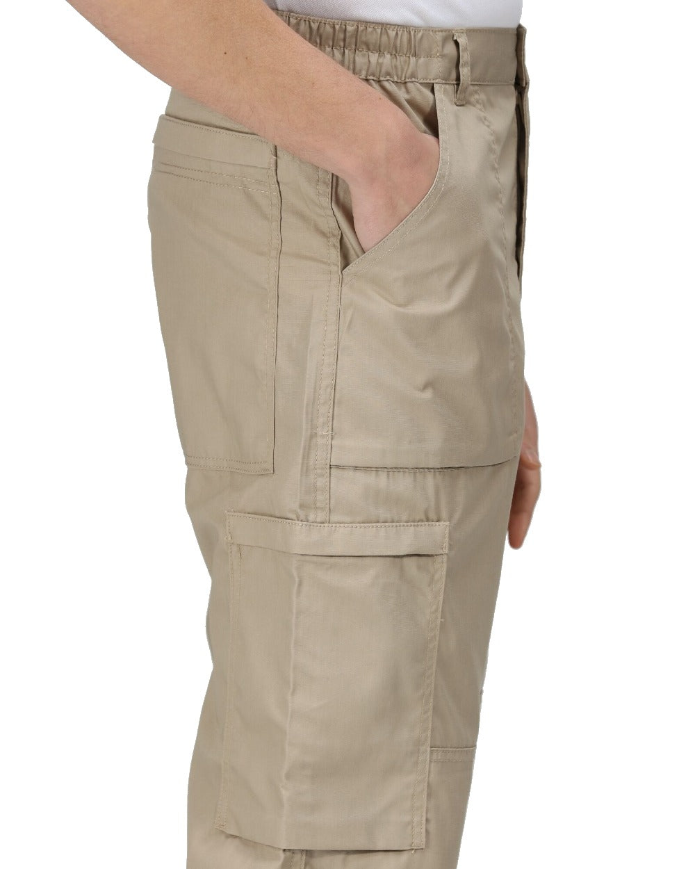 Lichen coloured Regatta Action Trousers on white background