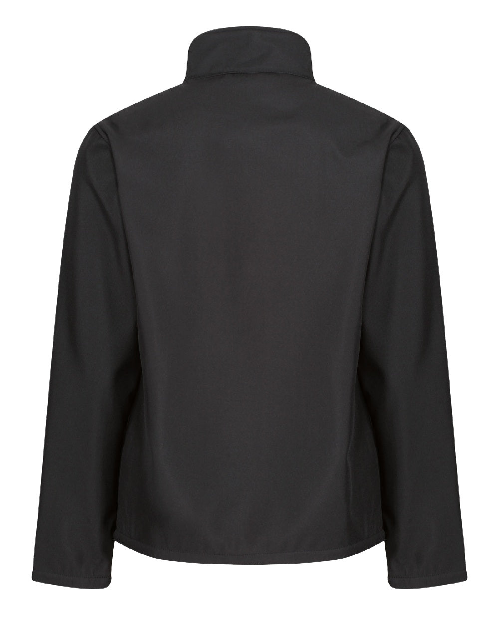 Black coloured Regatta Mens Ablaze Printable Softshell Jacket on white background