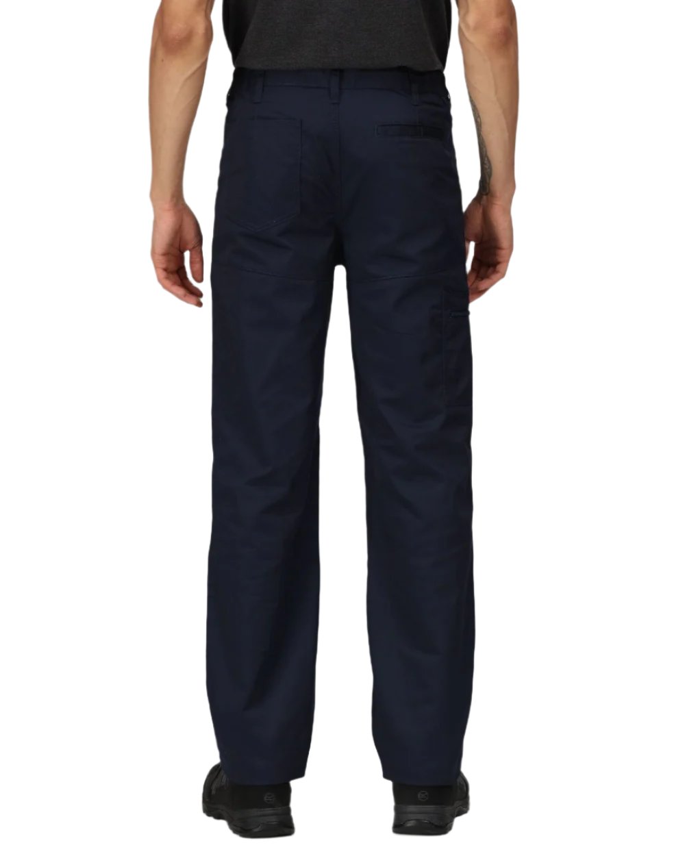 Navy coloured Regatta Pro Action Trousers on white background